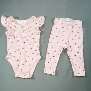 Emily & Oliver 2-piece Babygirl Strawberry Set Size 3-6m